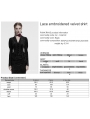 Black Gothic Lace Embroidered Velvet Gigot Sleeve Shirt for Women