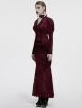 Red Gothic Elegant Velvet Lace Asymmetrical Fishtail Skirt