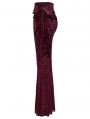 Red Gothic Elegant Velvet Lace Asymmetrical Fishtail Skirt