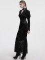 Black Gothic Elegant Velvet Lace Asymmetrical Fishtail Skirt