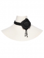 Black Gothic Vintage Burning Rose Bead Chain Choker