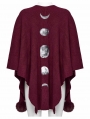 Red Gothic Lunar Eclipse Printed Woolen Shawl for Women