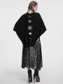 Black Gothic Lunar Eclipse Printed Woolen Shawl for Women