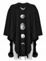 Black Gothic Lunar Eclipse Printed Woolen Shawl for Women