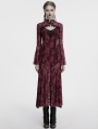 Red Sexy Gothic Crescent Print Mesh Two-Piece Long Fishtail Dress