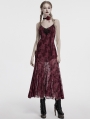 Red Sexy Gothic Crescent Print Mesh Two-Piece Long Fishtail Dress