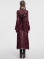 Red Sexy Gothic Crescent Print Mesh Two-Piece Long Fishtail Dress