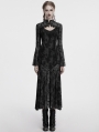 Grey Sexy Gothic Crescent Print Mesh Two-Piece Long Fishtail Dress