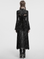 Grey Sexy Gothic Crescent Print Mesh Two-Piece Long Fishtail Dress