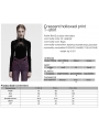 Black Gothic Crescent Hollowed Print Velvet Long Sleeve T-Shirt for Women
