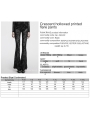 Grey Gothic Crescent Hollowed Printed Mesh Long Flare Pants for Women
