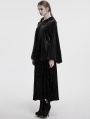 Black Dark Gothic Velvet Moon Hooded Cape Coat for Women