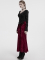 Black Gothic Sexy V-Neck Floral Lace Long Sleeve Shirt for Women