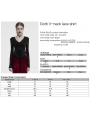 Black Gothic Sexy V-Neck Floral Lace Long Sleeve Shirt for Women
