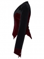 Black and Red Gothic Bat Hem Vintage Velvet Jacket for Women