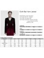 Black and Red Gothic Bat Hem Vintage Velvet Jacket for Women