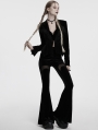 Black Gothic Bat Hem Vintage Velvet Jacket for Women