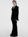 Black Gothic Bat Hem Vintage Velvet Jacket for Women