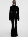 Black Gothic Bat Hem Vintage Velvet Jacket for Women