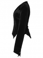 Black Gothic Bat Hem Vintage Velvet Jacket for Women