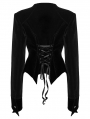 Black Gothic Bat Hem Vintage Velvet Jacket for Women