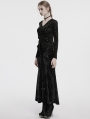 Black Vintage Gothic Lace Up Velvet Long Fishtail Skirt