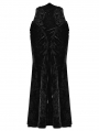 Black Vintage Gothic Lace Up Velvet Long Fishtail Skirt