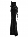 Black Vintage Gothic Lace Up Velvet Long Fishtail Skirt