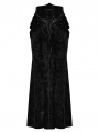 Black Vintage Gothic Lace Up Velvet Long Fishtail Skirt