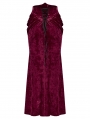 Red Vintage Gothic Lace Up Velvet Long Fishtail Skirt