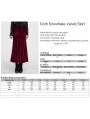 Red Vintage Gothic Lace Up Velvet Long Fishtail Skirt