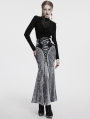 Black Gothic Swinging Collar Lace Long Sleeve Shirt for Women