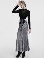 Black Gothic Swinging Collar Lace Long Sleeve Shirt for Women