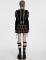 Black and Coffee Gothic Retro Palace Style Velvet Long Sleeve Shirt for Women