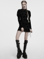 Black Gothic Retro Palace Style Velvet Long Sleeve Shirt for Women