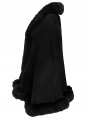 Black Gothic Witch Gradient Fur Trim Cloak for Women