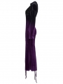 Black and Violet Gothic Velvet Gradient Long Sleeve Fishtail Dress