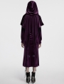 Violet Gothic Women's Velvet Hooded Cloak with Fur Ball