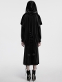 Black Gothic Women's Velvet Hooded Cloak with Fur Ball