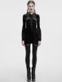 Black Sexy Gothic Velvet Lace Cross Hooded Bodycon Dress