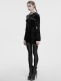 Black Sexy Gothic Velvet Lace Cross Hooded Bodycon Dress