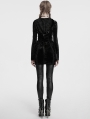 Black Sexy Gothic Velvet Lace Cross Hooded Bodycon Dress
