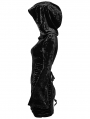 Black Sexy Gothic Velvet Lace Cross Hooded Bodycon Dress