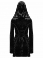 Black Sexy Gothic Velvet Lace Cross Hooded Bodycon Dress