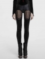 Black Gothic Butterfly Pattern Hollowed Leggings for Women