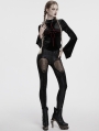 Black Gothic Butterfly Pattern Hollowed Leggings for Women