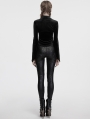 Black Gothic Butterfly Pattern Hollowed Leggings for Women