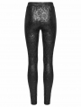 Black Gothic Butterfly Pattern Hollowed Leggings for Women