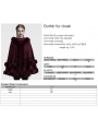 Red Gothic Retro Hooded Loose Fur Cloak for Women