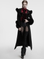 Black Vintage Gothic Detachable Short-to-Long  Woolen Jacket for Women